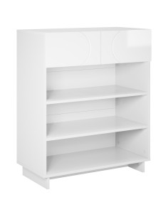 Scarpiera 73 x 38 x 87,5 cm Legno ingegnerizzato Bianco Lucido 2