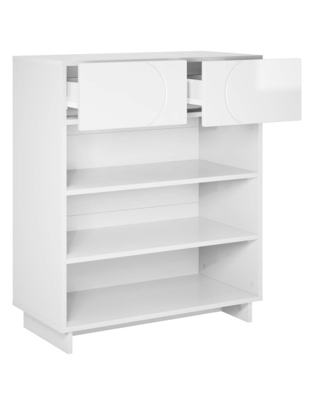 Scarpiera 73 x 38 x 87,5 cm Legno ingegnerizzato Bianco Lucido