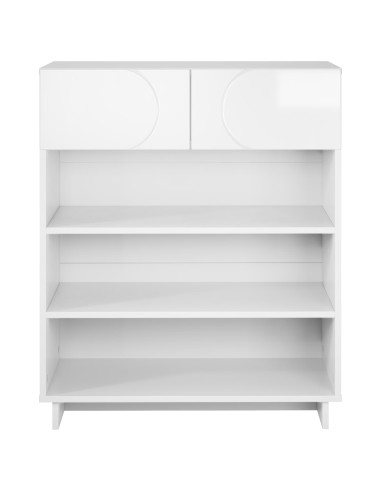 Scarpiera 73 x 38 x 87,5 cm Legno ingegnerizzato Bianco Lucido