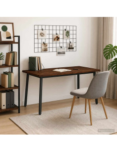 Tavolo da pranzo con bordo vivo 160 x 80 x 75 cm Marrone Scuro