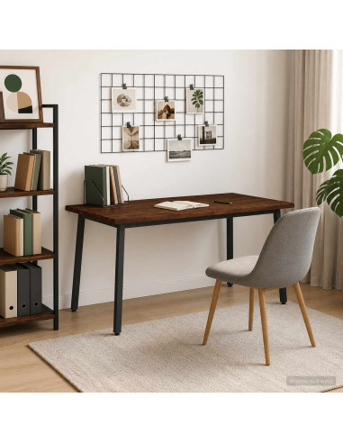 Tavolo da pranzo con bordo vivo 160 x 90 x 75 cm Marrone Scuro