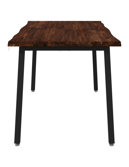 Tavolo da pranzo con bordo vivo 160 x 80 x 75 cm Marrone Scuro