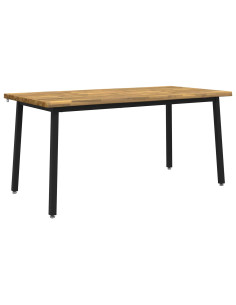 Tavolo da pranzo con bordo vivo 160 x 80 x 75 cm Bianco 2