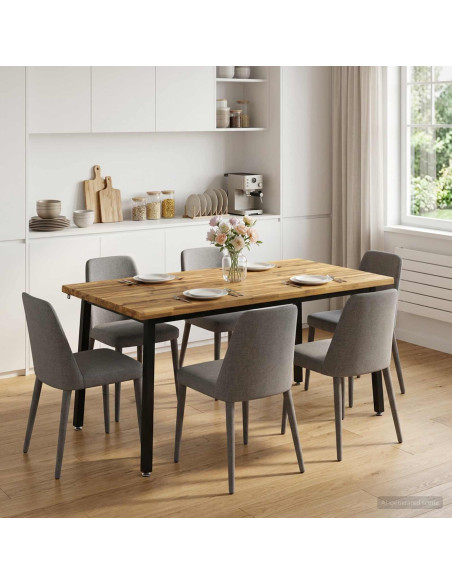 Tavolo da pranzo con bordo vivo 160 x 80 x 75 cm Bianco