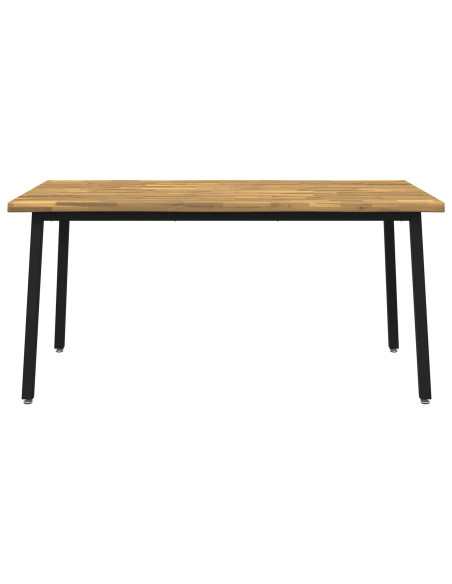 Tavolo da pranzo con bordo vivo 160 x 80 x 75 cm Bianco