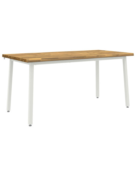 Tavolo da pranzo con bordo vivo 160 x 80 x 75 cm Bianco