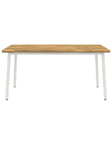 Tavolo da pranzo con bordo vivo 160 x 80 x 75 cm Bianco