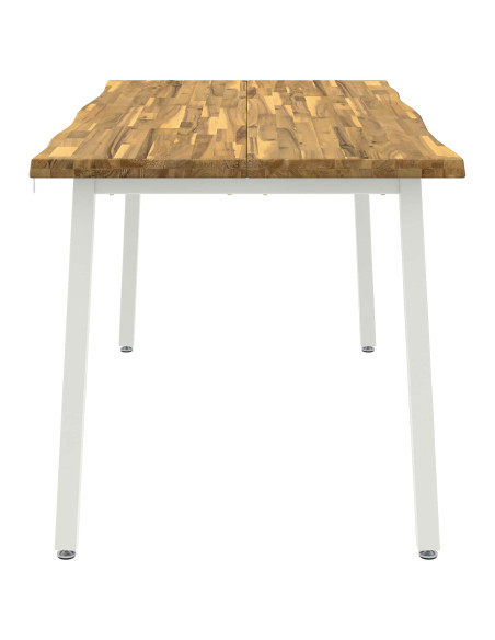 Tavolo da pranzo con bordo vivo 160 x 80 x 75 cm Bianco