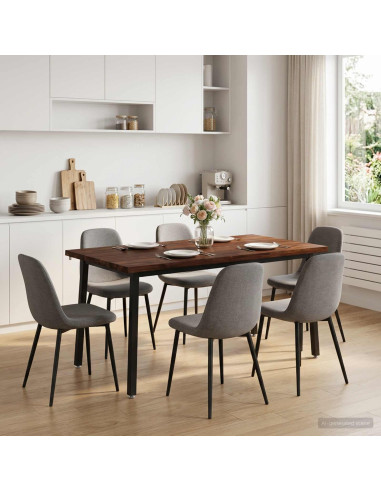 Tavolo da pranzo con bordo vivo 160 x 90 x 75 cm Marrone Scuro