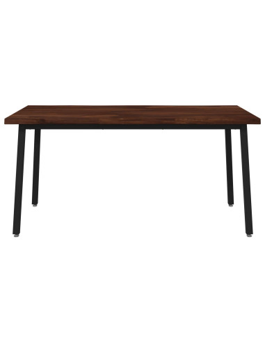 Tavolo da pranzo con bordo vivo 160 x 90 x 75 cm Marrone Scuro