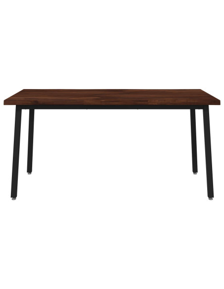Tavolo da pranzo con bordo vivo 160 x 90 x 75 cm Marrone Scuro
