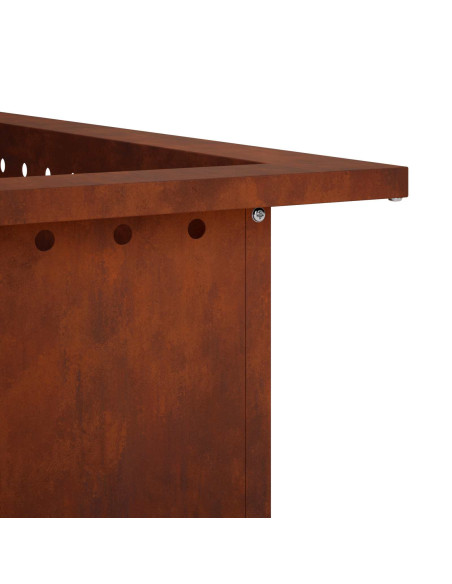 Anello per Focolare Ruggine 80 x 80 x 25 cm Acciaio Corten