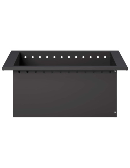 Anello per Focolare Nero 60 x 60 x 25 cm Acciaio