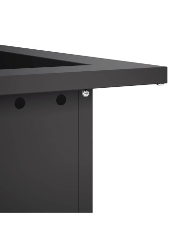 Anello per Focolare Nero 60 x 60 x 25 cm Acciaio