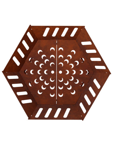 Focolare Ruggine 60 x 60 x 23 cm Acciaio Corten