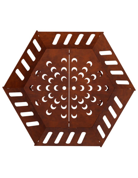 Focolare Ruggine 60 x 60 x 23 cm Acciaio Corten