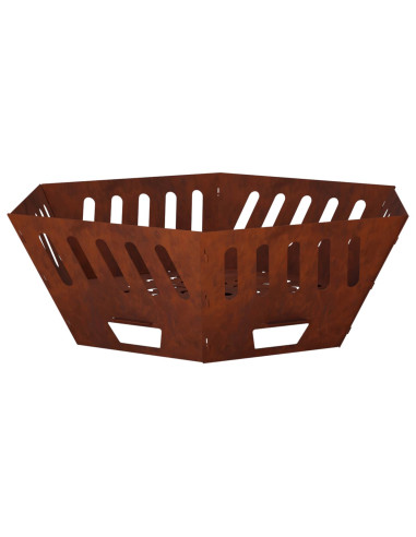 Focolare Ruggine 80 x 80 x 28 cm Acciaio Corten