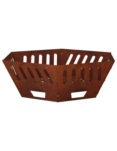 Focolare Ruggine 80 x 80 x 28 cm Acciaio Corten