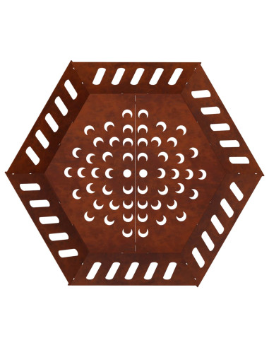 Focolare Ruggine 80 x 80 x 28 cm Acciaio Corten