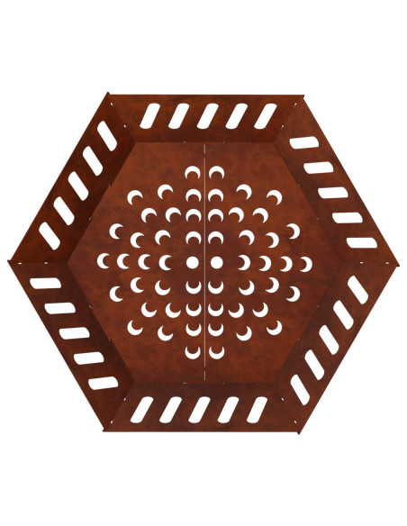 Focolare Ruggine 80 x 80 x 28 cm Acciaio Corten