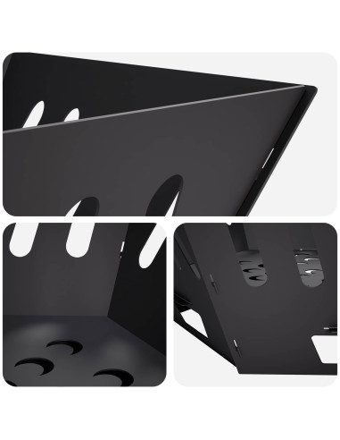Focolare Nero 60 x 60 x 23 cm Acciaio