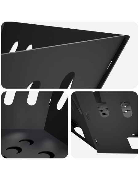 Focolare Nero 60 x 60 x 23 cm Acciaio