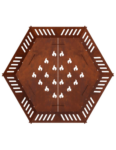 Focolare Ruggine 60 x 60 x 18 cm Acciaio Corten