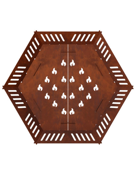 Focolare Ruggine 60 x 60 x 18 cm Acciaio Corten