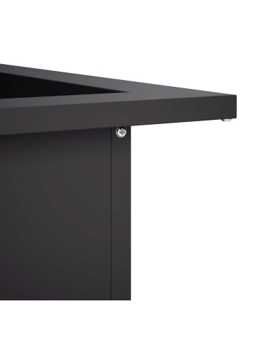 Anello per Focolare Nero 90 x 90 x 25 cm Acciaio