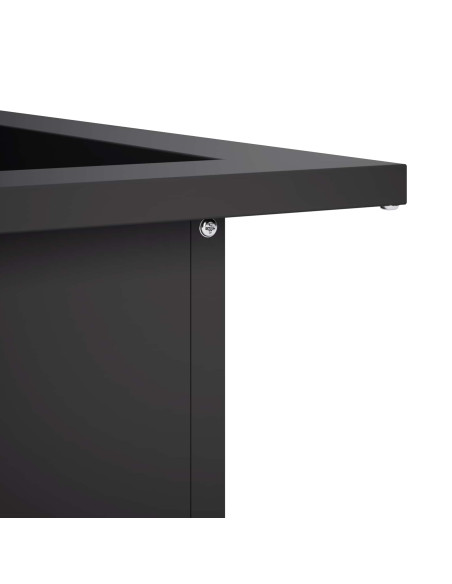 Anello per Focolare Nero 90 x 90 x 25 cm Acciaio