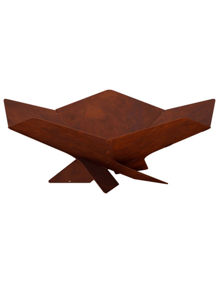 Focolare Ruggine 53 x 53 x 18,5 cm Acciaio Corten