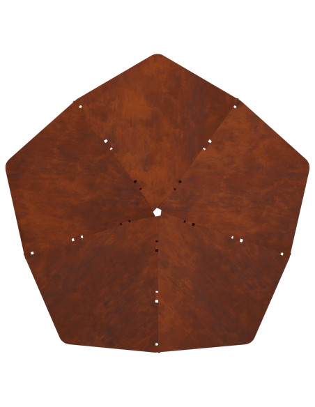 Focolare Ruggine 53 x 53 x 18,5 cm Acciaio Corten