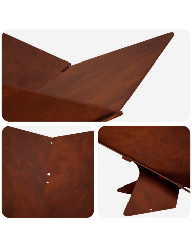 Focolare Ruggine 53 x 53 x 18,5 cm Acciaio Corten