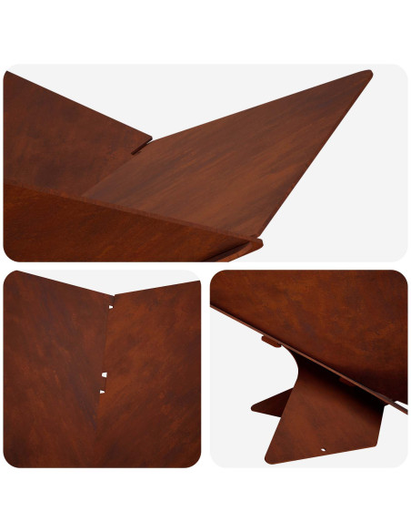 Focolare Ruggine 53 x 53 x 18,5 cm Acciaio Corten