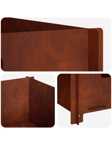 Focolare Ruggine 40 x 40 x 20 cm Acciaio Corten