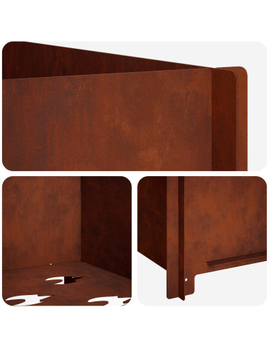 Focolare Ruggine 60 x 60 x 30 cm Acciaio Corten
