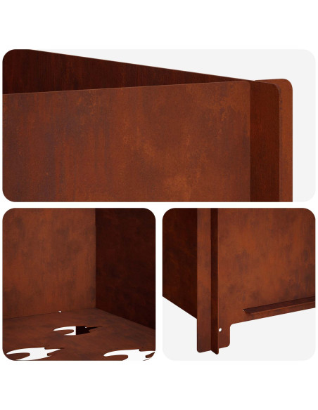 Focolare Ruggine 60 x 60 x 30 cm Acciaio Corten
