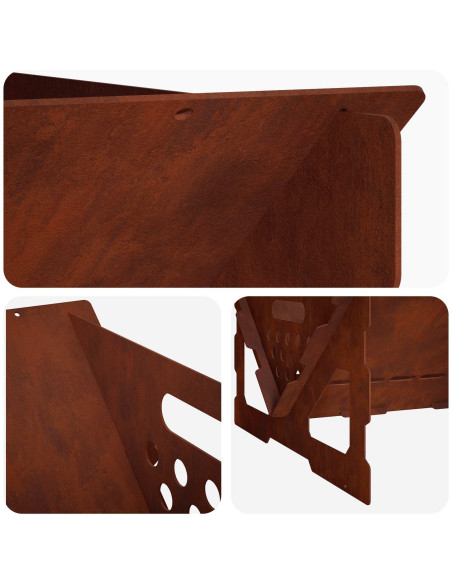 Focolare Ruggine 60 x 40 x 20 cm Acciaio Corten