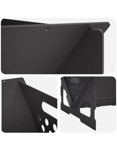 Focolare Nero 60 x 40 x 20 cm Acciaio