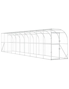 Gabbia per Polli Contro il Muro Argento 600 x 150 x 215 cm