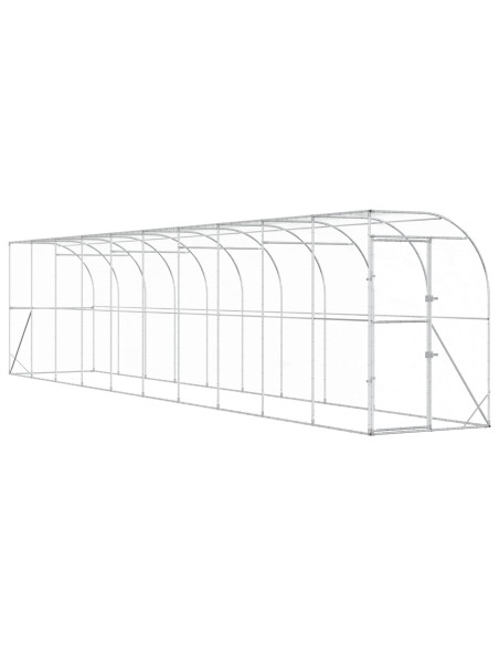 Gabbia per Polli Contro il Muro Argento 600 x 150 x 215 cm