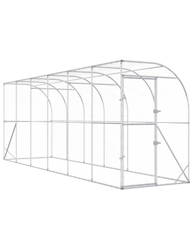 Gabbia per Polli Contro il Muro Argento 600 x 150 x 215 cm