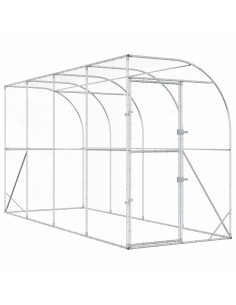 Gabbia per Polli Contro il Muro Argento 600 x 150 x 215 cm