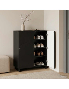 Scarpiera 73 x 38 x 87,5 cm Legno ingegnerizzato Nero