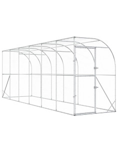 Gabbia per Polli Contro il Muro Argento 600 x 150 x 215 cm
