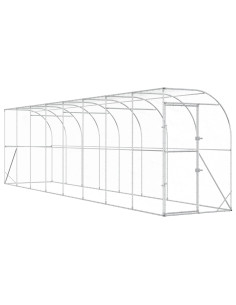 Gabbia per Polli Contro il Muro Argento 600 x 150 x 215 cm