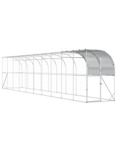 Gabbia per Polli Contro il Muro Argento 1000 x 150 x 215 cm