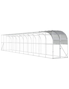 Gabbia per Polli Contro il Muro Argento 1200 x 150 x 215 cm