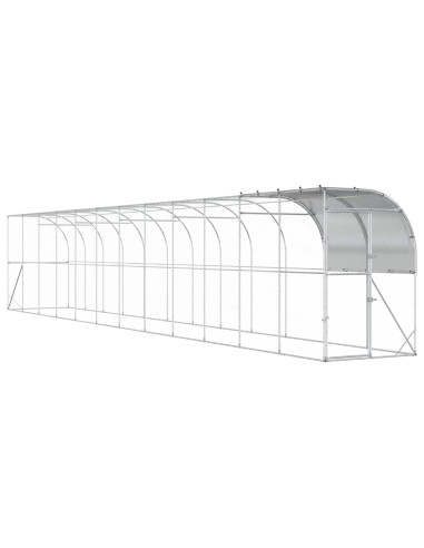 Gabbia per Polli Contro il Muro Argento 1200 x 150 x 215 cm
