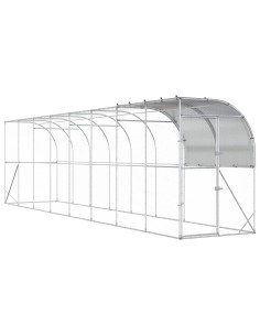 Gabbia per Polli Contro il Muro Argento 800 x 150 x 215 cm